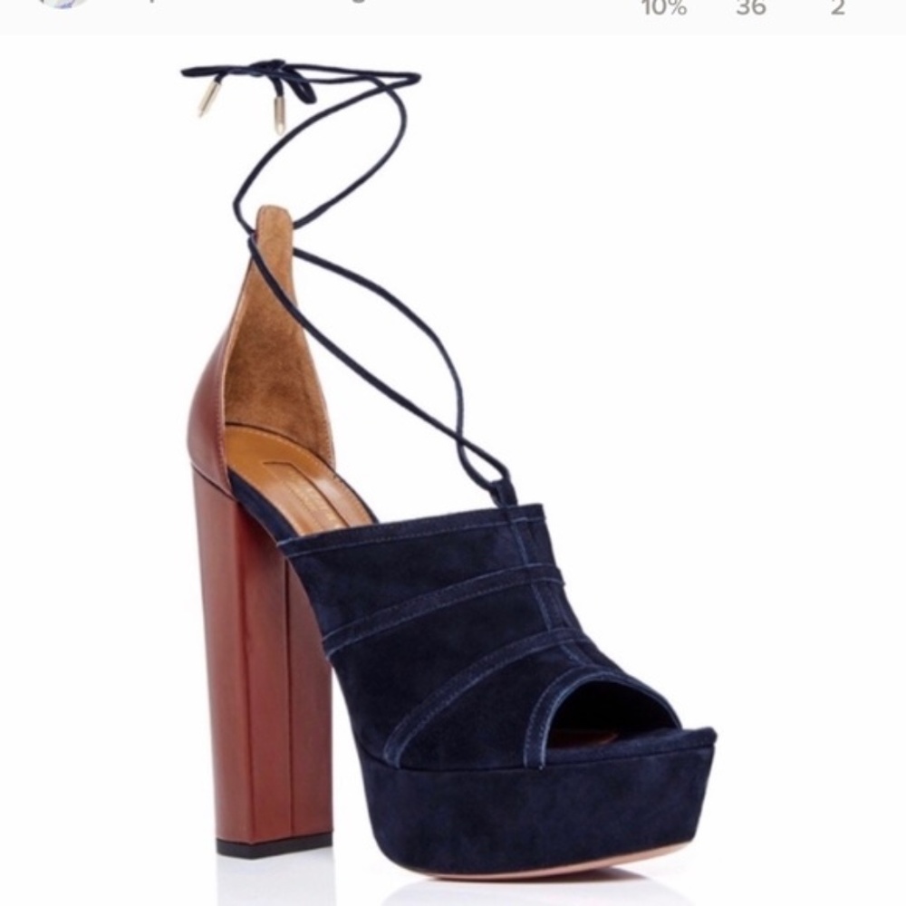 Aquazzura Navy Platforms 7.5